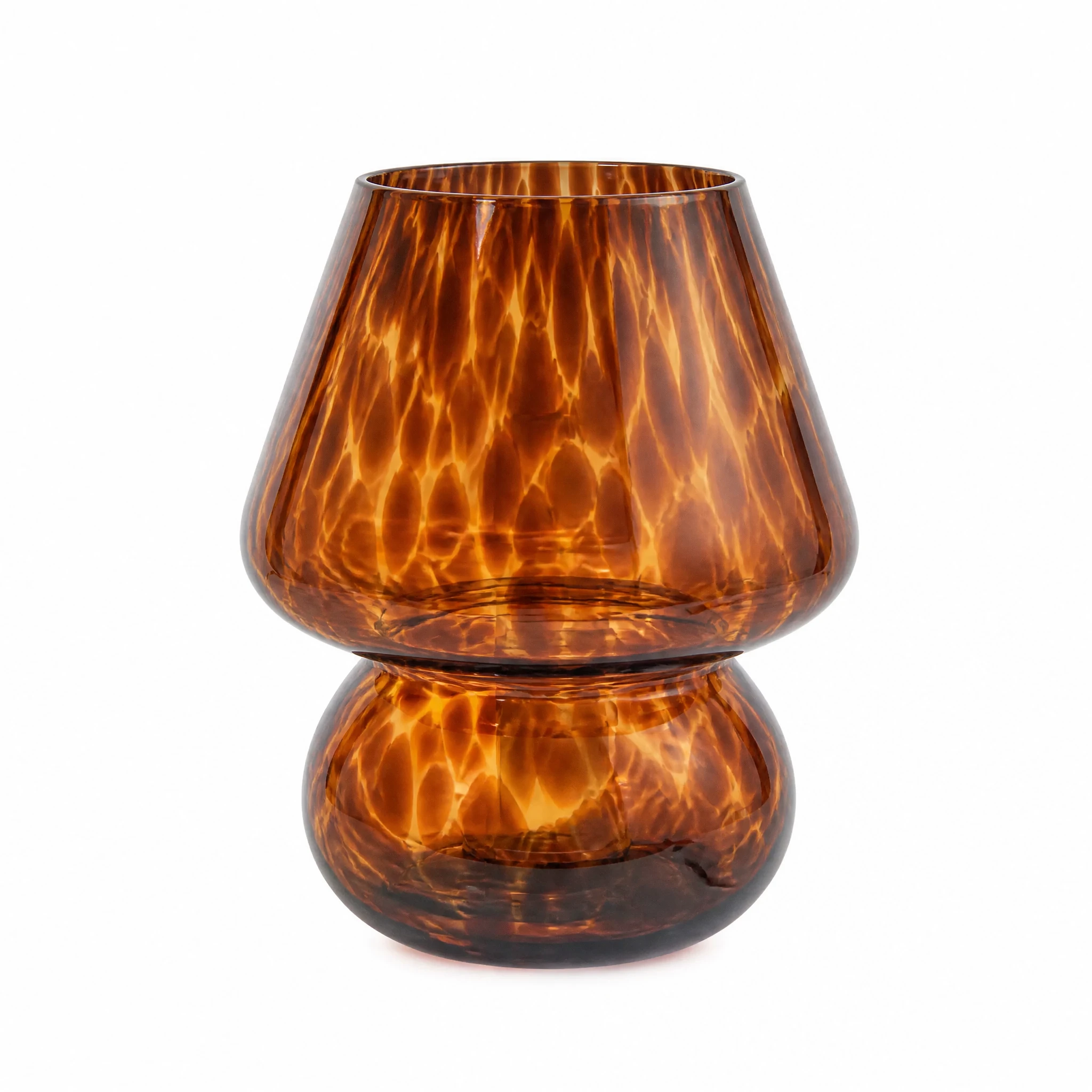 Amber Glass Mushroom USB Table Lamp — White-background main view Amber Glass Mushroom USB Table Lamp — White-background main view