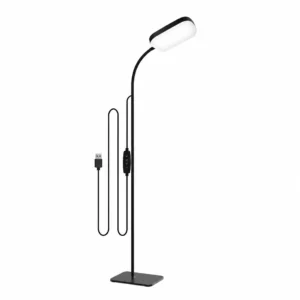 Black 18W Square-Head LED Floor Lamp — White-background main view
