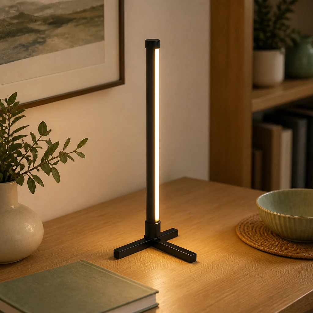 Black 40 cm RGB Light Bar Table Lamp in an interior setting