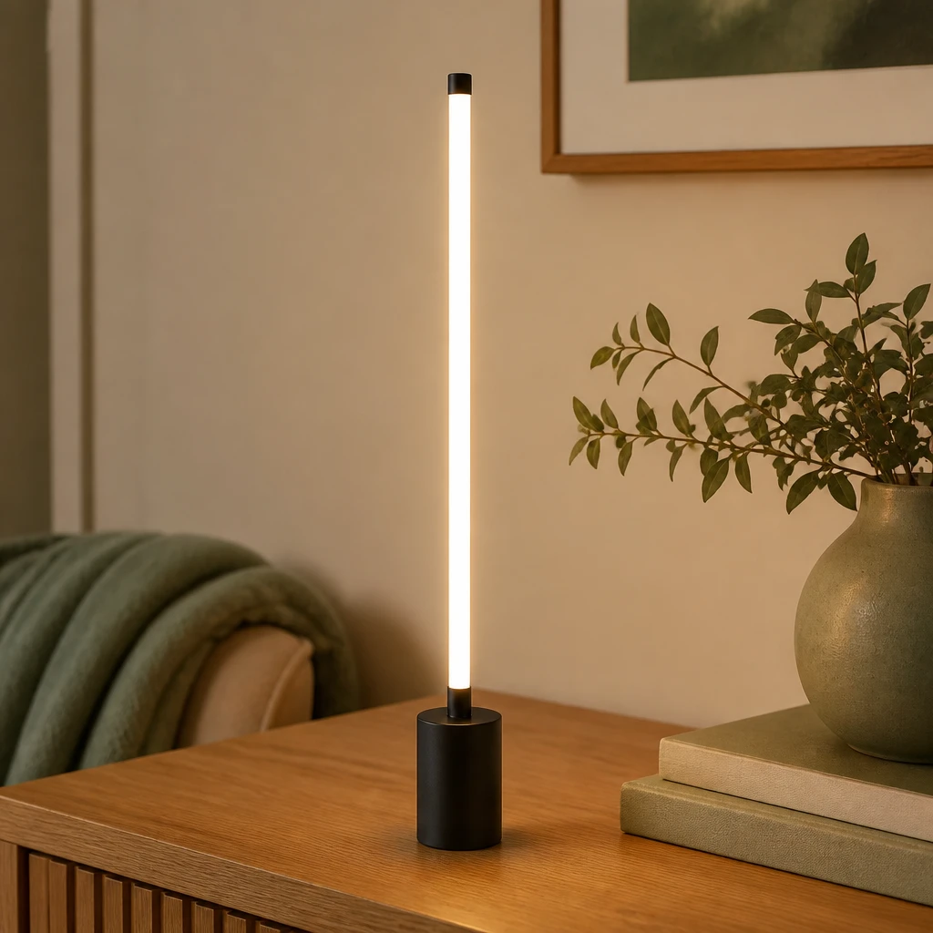 Black 50 cm USB Light Bar Table Lamp in an interior setting