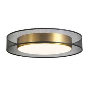 Black Mesh and Gold 40 cm LED Ceiling Light — White-background main view