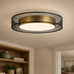 Black Mesh and Gold 40 cm LED Ceiling Light — Interior lifestyle view