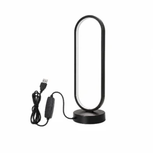 Black Oval LED Table Lamp — White-background main view