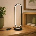 Black Oval LED Table Lamp — Interior lifestyle view