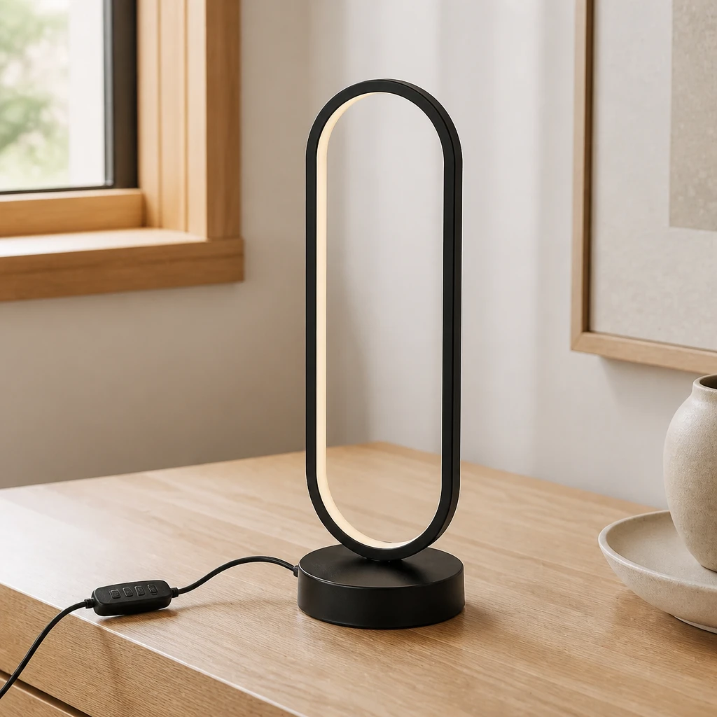 Black Oval LED Table Lamp — Second interior view