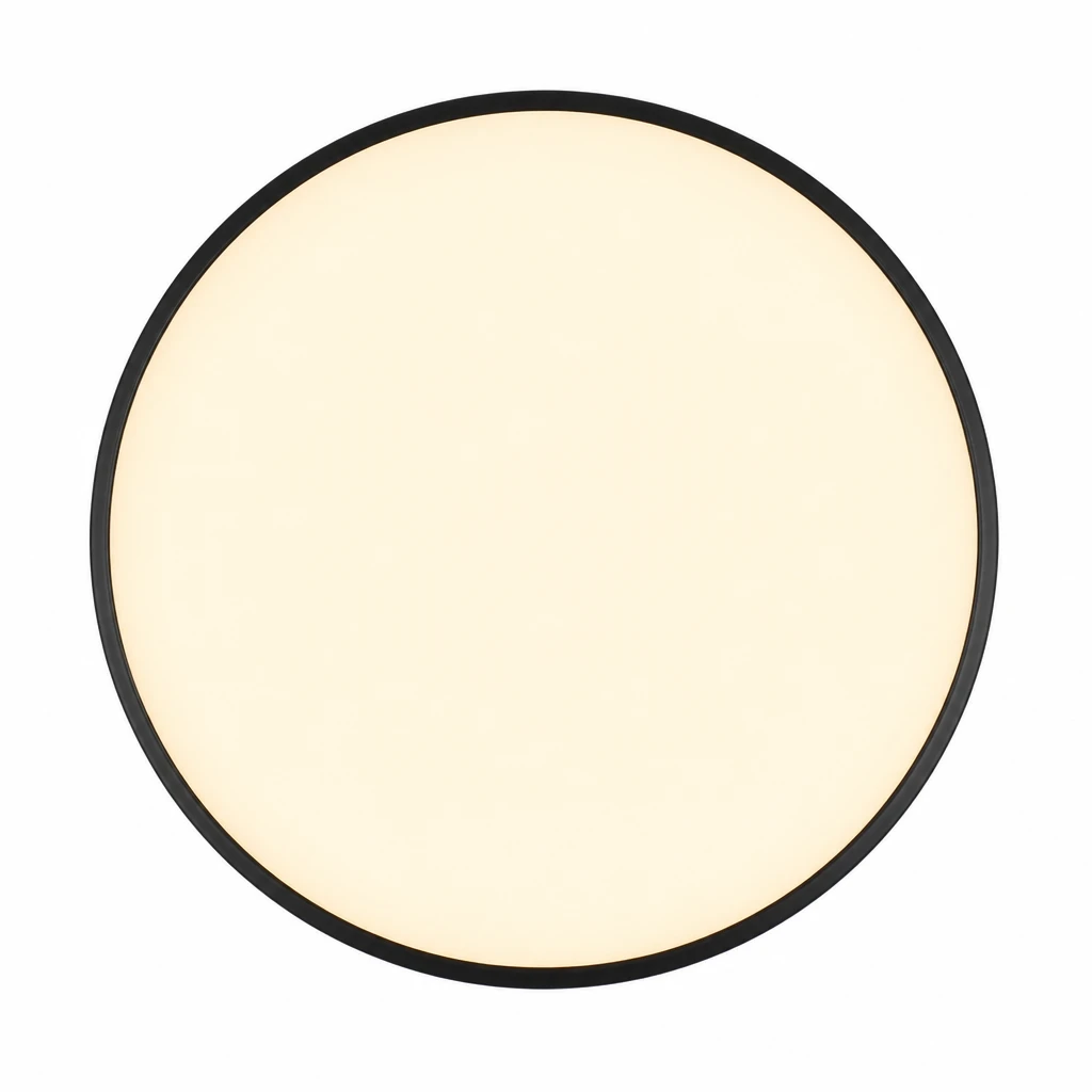 Black Round 18W LED Ceiling Light, Warm White — White-background alternate angle