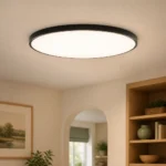 Black Round 18W LED Ceiling Light, Warm White — Interior lifestyle view