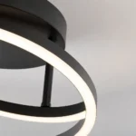 Black Two-Ring LED Ceiling Light with Remote — Material and construction detail