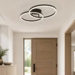 Black Two-Ring LED Ceiling Light with Remote — Second interior view