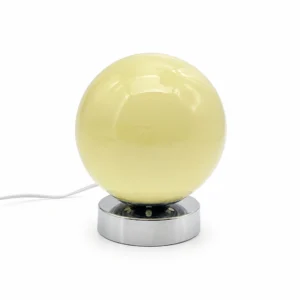 Cream Glass Globe USB Table Lamp — White-background main view