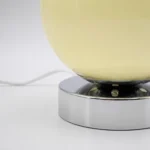 Cream Glass Globe USB Table Lamp — Material and construction detail