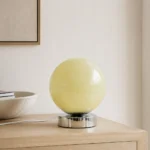 Cream Glass Globe USB Table Lamp — Second interior view