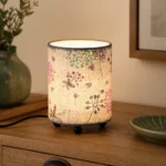Floral Cylinder USB Table Lamp — Interior lifestyle view