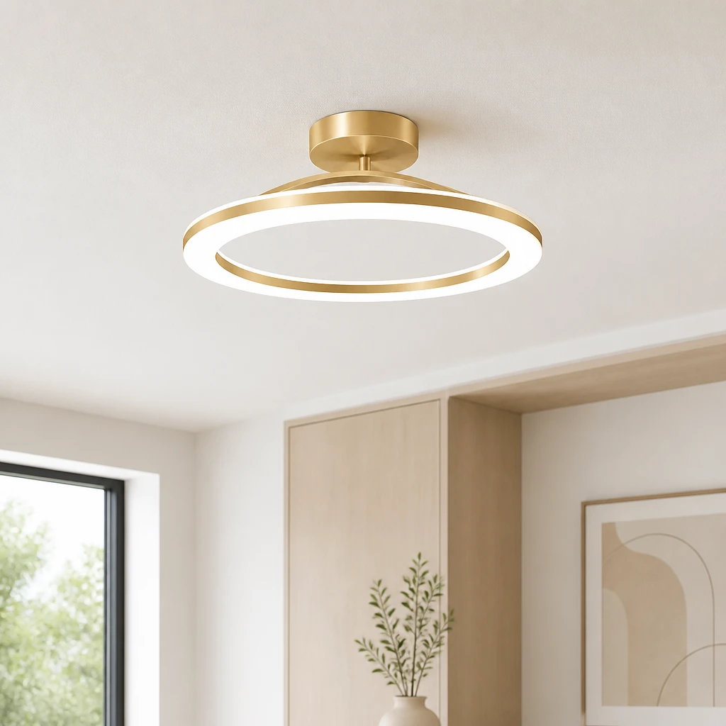 Gold 30 cm LED Ring Ceiling Light — Second interior view