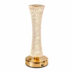 Gold Faceted Acrylic Rechargeable Table Lamp — White-background main view