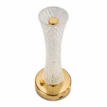Gold Faceted Acrylic Rechargeable Table Lamp — White-background alternate angle