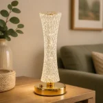 Gold Faceted Acrylic Rechargeable Table Lamp — Interior lifestyle view