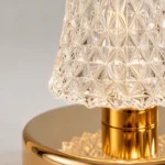Gold Faceted Acrylic Rechargeable Table Lamp — Material and construction detail