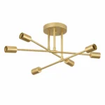 Gold Six-Light Sputnik Ceiling Fixture — White-background main view
