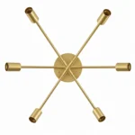 Gold Six-Light Sputnik Ceiling Fixture — Distinct alternate studio view on white