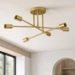 Gold Six-Light Sputnik Ceiling Fixture — Second interior view