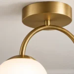 Gold Two-Globe Semi-Flush Ceiling Light — Material and construction detail