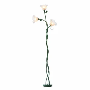 Green Three-Lily Floor Lamp — White-background main view