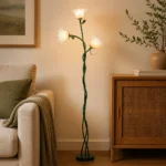 Green Three-Lily Floor Lamp — Interior lifestyle view