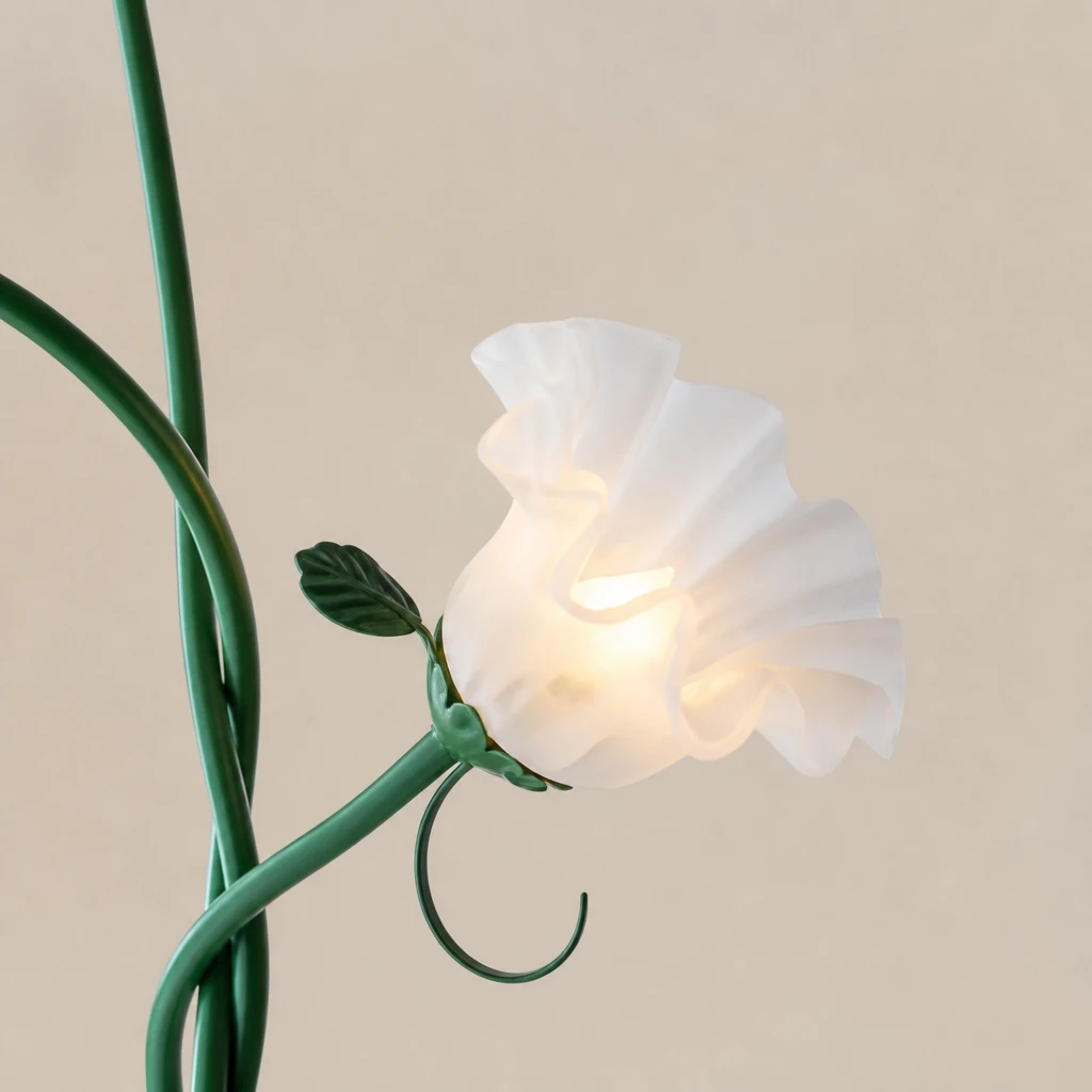 Green Three-Lily Floor Lamp — Material and construction detail