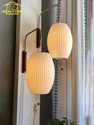 Italian Design Minimalist Atmosphere Silk Wall Lamp LED E27 Flying Saucer Wall Mounted Home Decor Bedroom Bedside Study Aisle