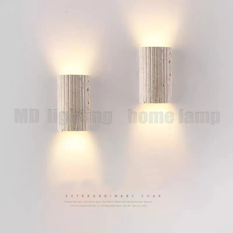 Wabi Sabi Natural Stone Wall Light for Living Room Bedroom Stairs Corridor Indoor Art Decoration Wall Lamp Home Bedside Sconces