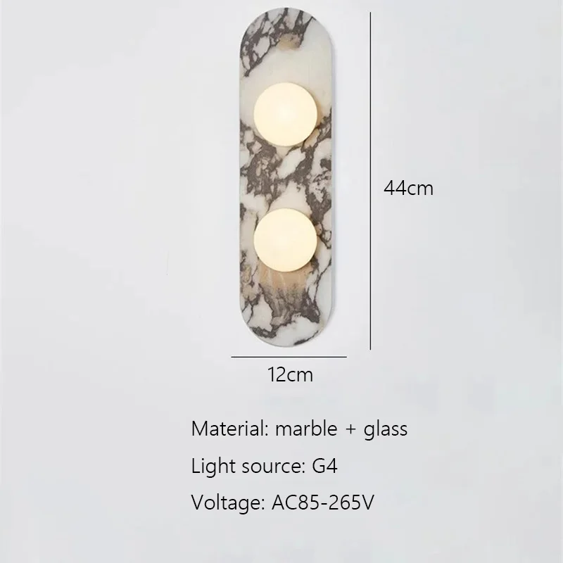 Luxury Natural Marble Wall Lamp LED Natural Stone Bedside Light White Glass Lampshade for Home Living Room Bathroom Aisle Hallwa - Image 5