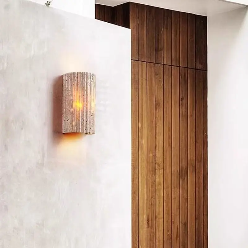 Wabi Sabi Natural Stone Wall Light for Living Room Bedroom Stairs Corridor Indoor Art Decoration Wall Lamp Home Bedside Sconces - Image 3