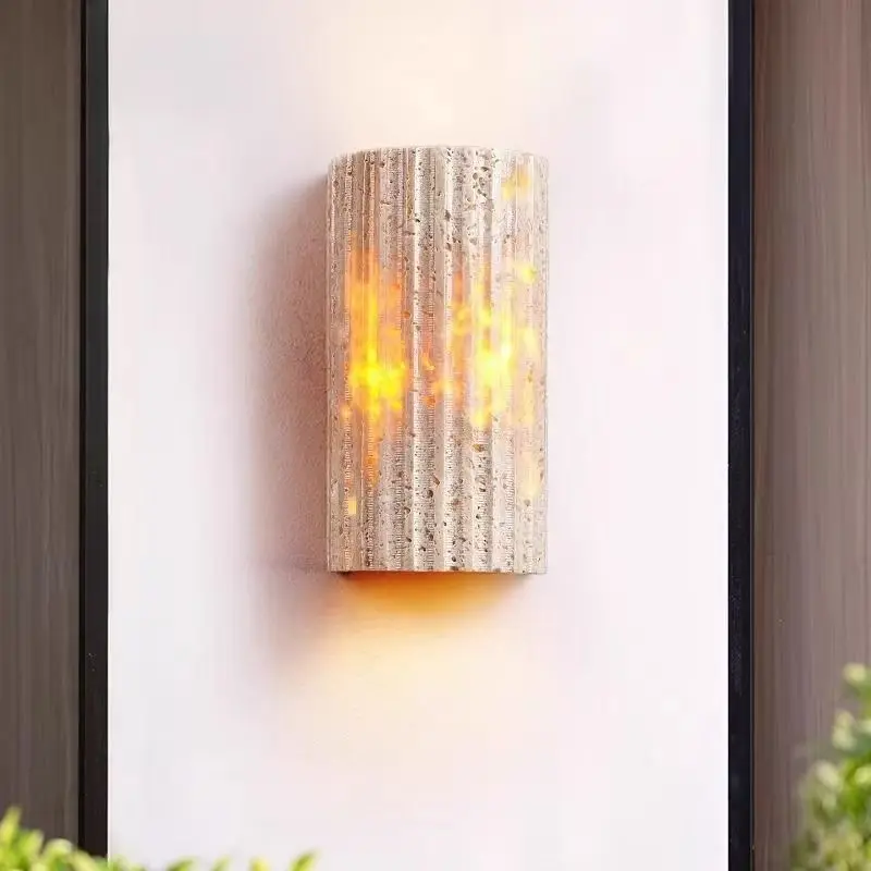 Wabi Sabi Natural Stone Wall Light for Living Room Bedroom Stairs Corridor Indoor Art Decoration Wall Lamp Home Bedside Sconces - Image 4