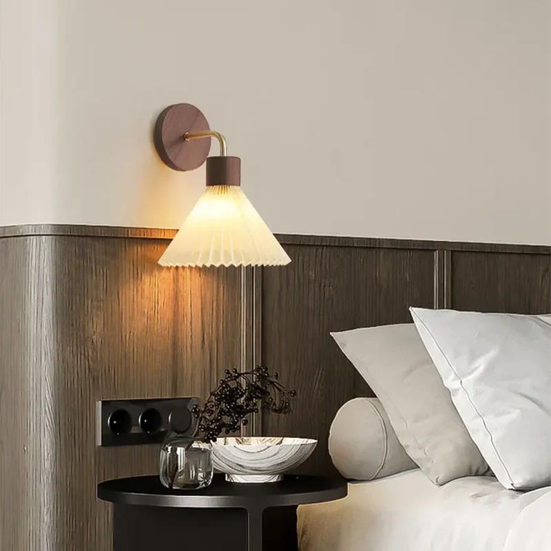 Nordic LED Wall Lamp Modern Wood Wall Light Indoor Lighting Room Decor Sconces For Bedside Bedroom Living Room Hotel E27 Bulb - Image 2