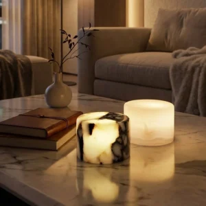 Natural Marble Tactile Lamp, Wireless Charging, High-end Night Light, Bedroom Bedside Lamp, Ambient Light, Multi-color