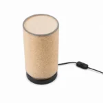 Linen-Look Cylinder USB Table Lamp — White-background alternate angle