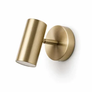 Adjustable Gold Cylinder Wall Light, Warm White — main view on white