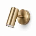 Adjustable Gold Cylinder Wall Light, Warm White — alternate view on white