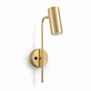 Adjustable Gold Reading Wall Light with Switch — main view on white
