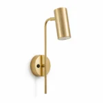 Adjustable Gold Reading Wall Light with Switch — alternate view on white