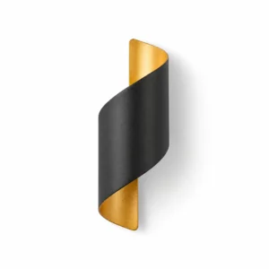Black and Gold Spiral LED Wall Light, 10W — main view on white