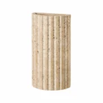 Fluted Travertine Up and Down Wall Light — isolated on white background