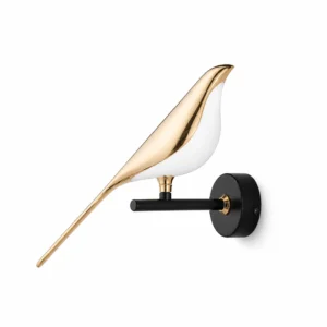 Gold Bird LED Wall Sconce, One Bird — main view on white