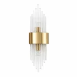 Gold Crystal Rod Wall Sconce, 35cm — alternate view on white