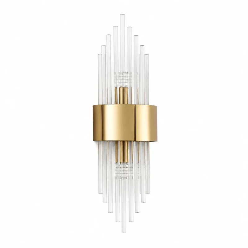 Gold Crystal Rod Wall Sconce, 35cm — alternate view on white
