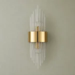 Gold Crystal Rod Wall Sconce, 35cm — complete fixture in an interior setting