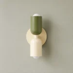 Green and Cream Double Wall Sconce — complete fixture in an interior setting