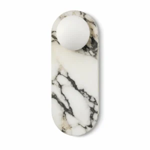 Marble and Opal Glass Wall Sconce, One Globe — main view on white