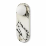 Marble and Opal Glass Wall Sconce, One Globe — alternate view on white